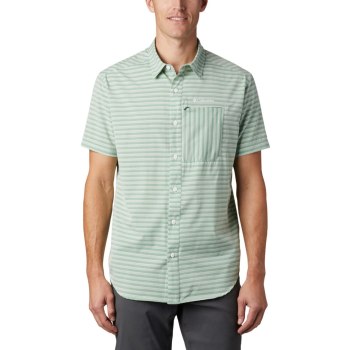 Columbia Overhemd Heren, Twisted Creek II Short Sleeve Tall Groen Strepen, 46BUSYAVM